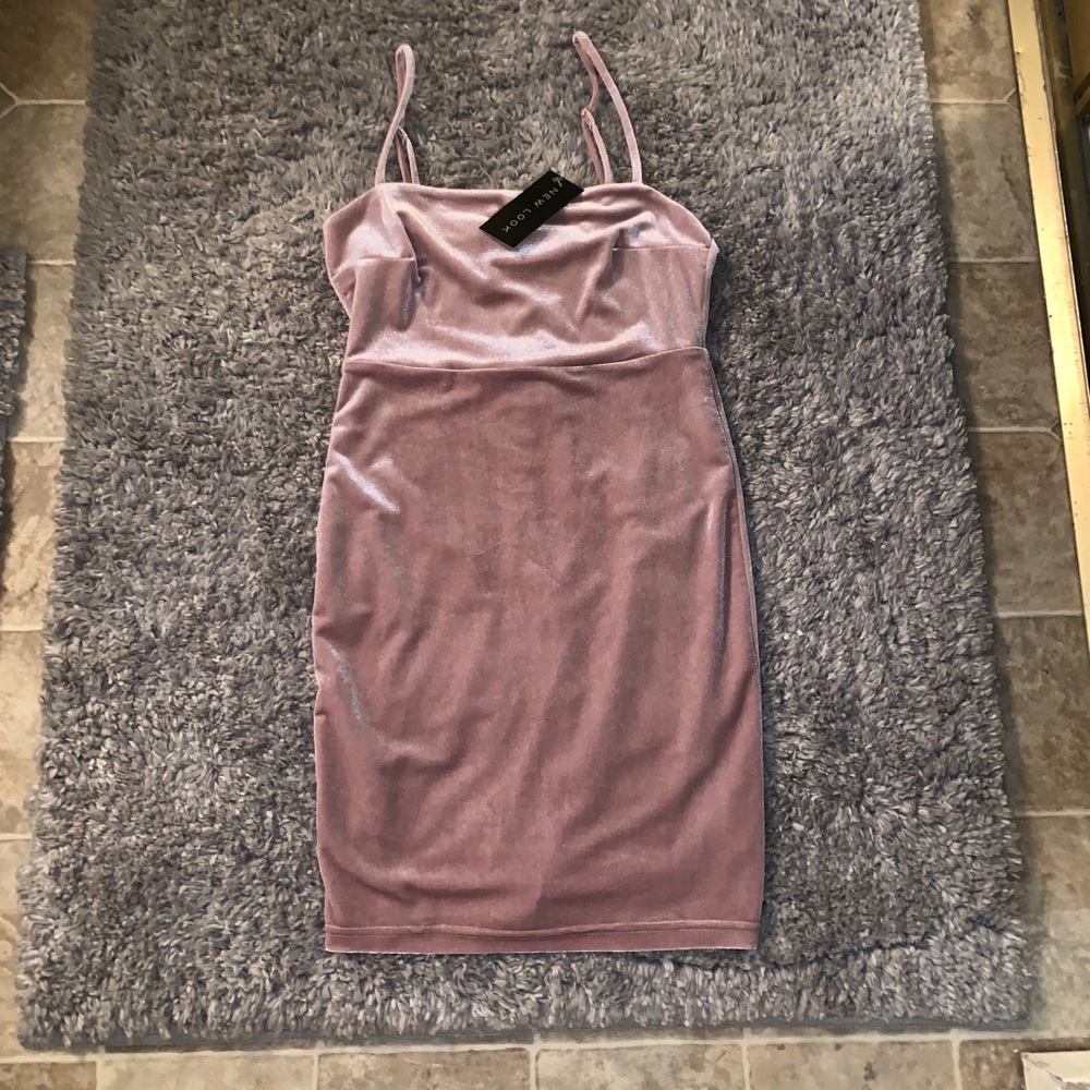 Mauve mini suede dress